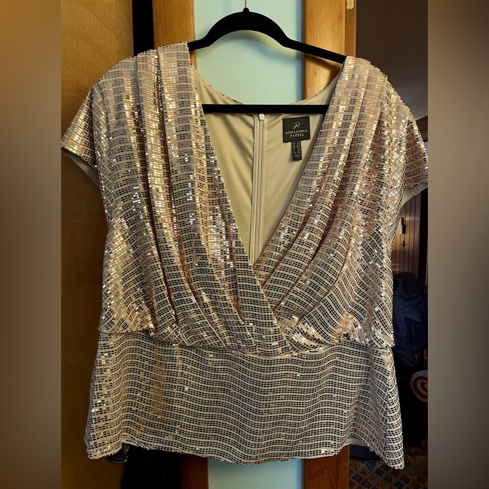 Sparkly, sequin top rose gold